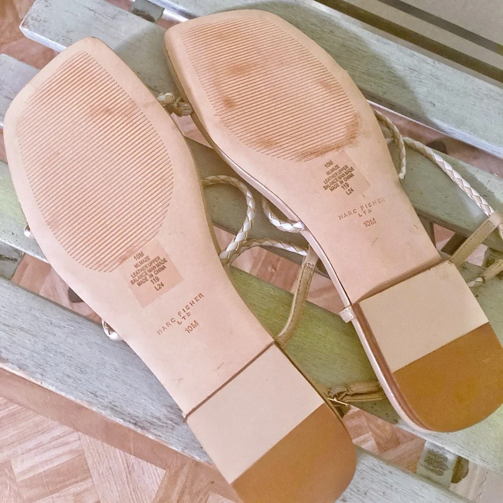 Marc Fisher New Braided Tan Women's Sandals - Picture 4 of 5